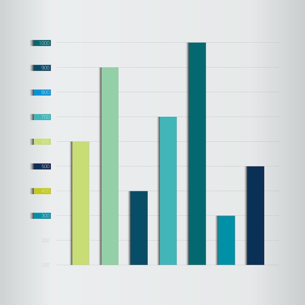 Esquema de gráfico gráfico Elemento de infográficos editável de cor simples Vetor