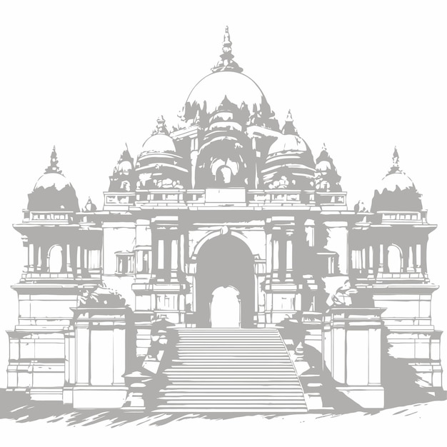 Vetor esquema de templo isolado em fundo branco