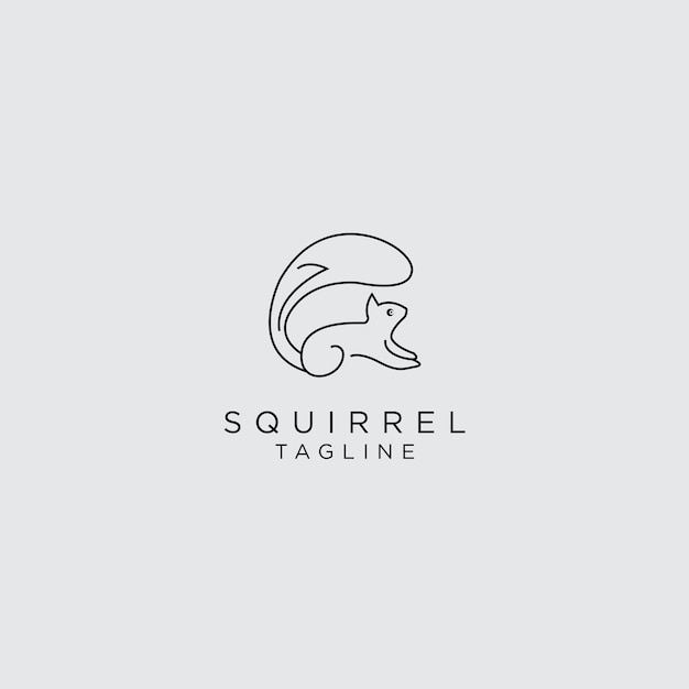 Esquilo animal modelo com design de ilustração vetorial de logotipo