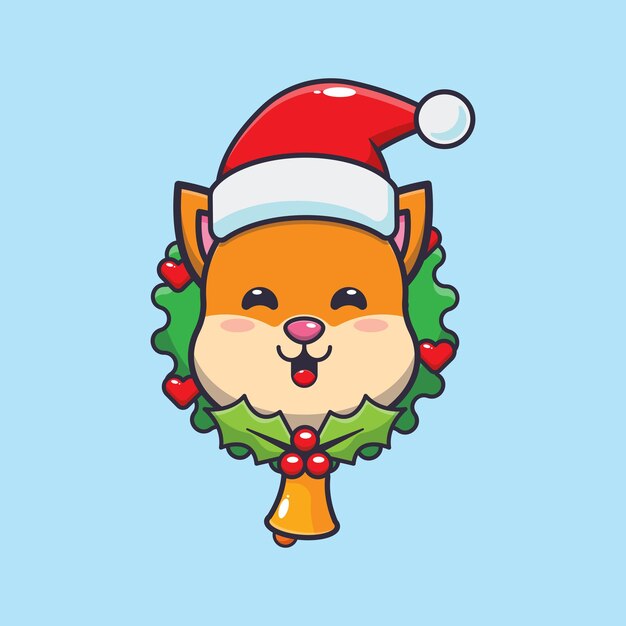 Esquilo bonito no dia de natal. Ilustração bonito dos desenhos animados de Natal.