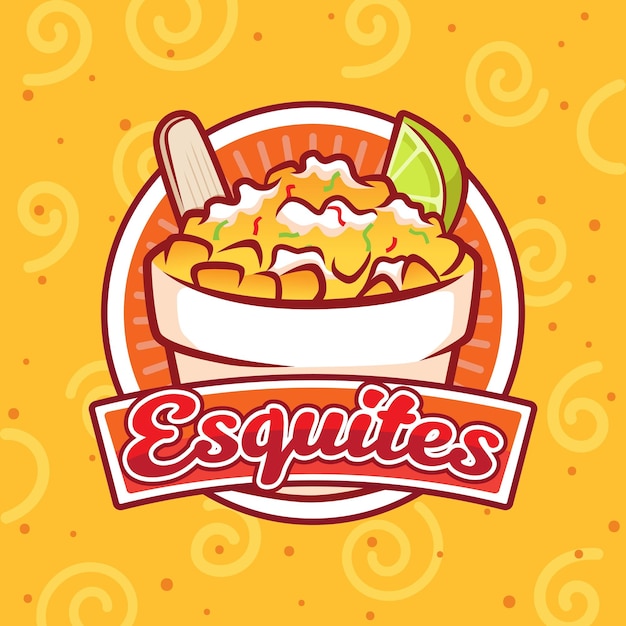 Vetor esquites logo design vector para franchise e street food