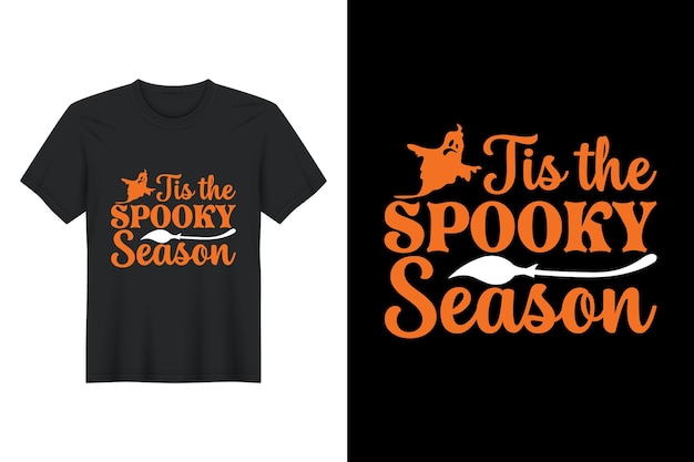 Vetor esta é a temporada assustadora do design de camisetas de halloween