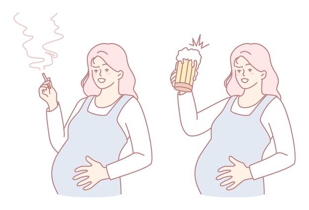 Esta ilustração serve para destacar os perigos significativos associados ao fumo e ao álcool