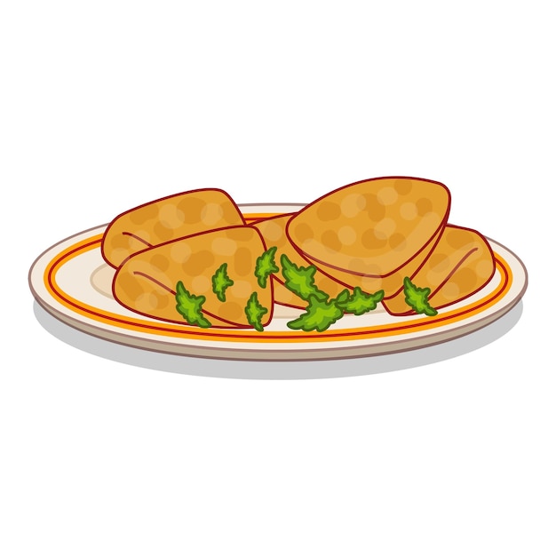 Está sendo servido um delicioso tofu frito com salsa no prato.
