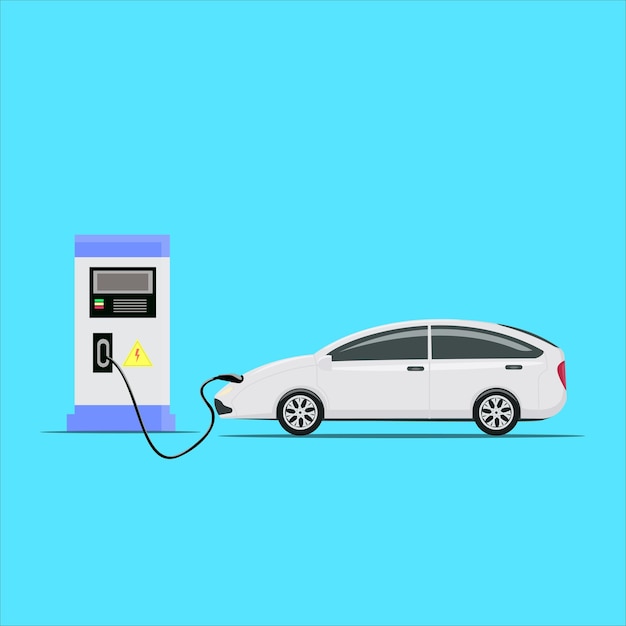Estacionamento de carregamento de veículos elétricos na estação de carregamento