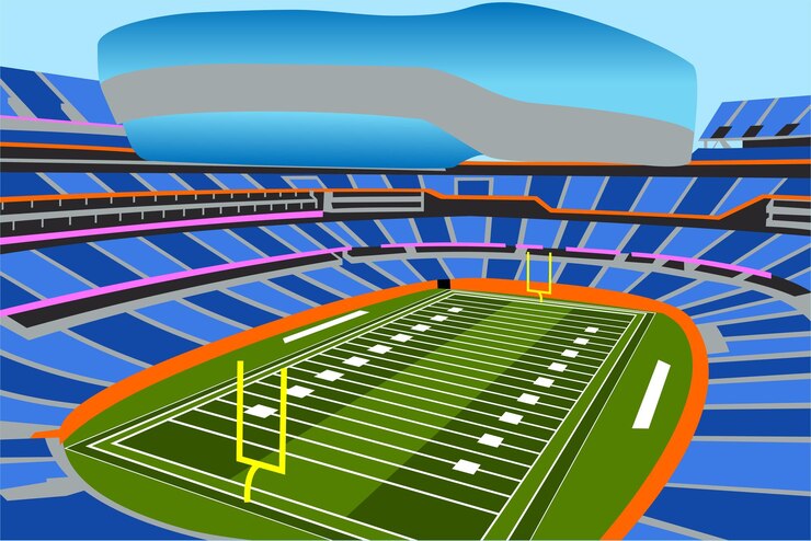 Vetor estádio de futebol americano vibrant colorful vector