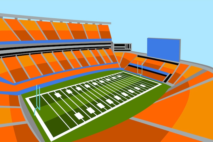 Vetor estádio de futebol americano vibrant colorful vector