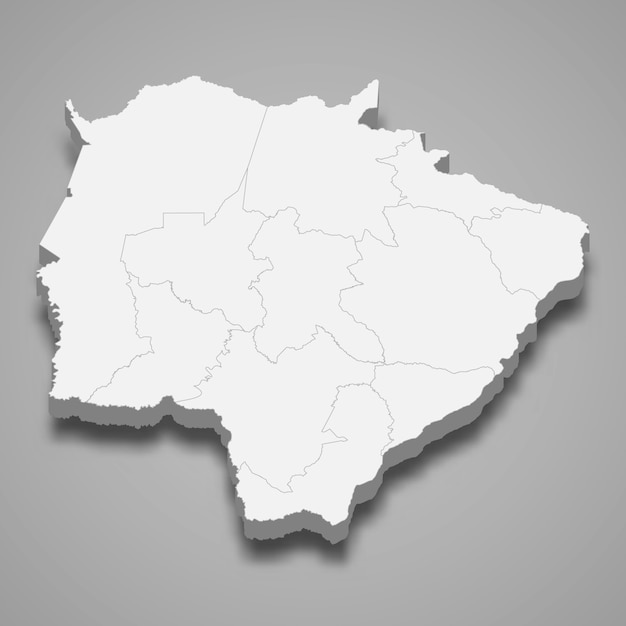 Vetor estado do mapa 3d do brasil