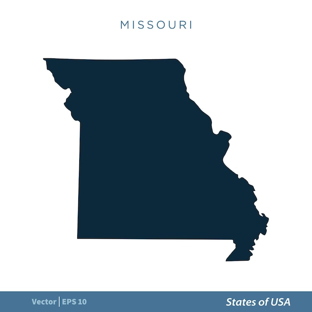 Estados de missouri do ícone do mapa dos eua modelo de ilustração design vector eps 10