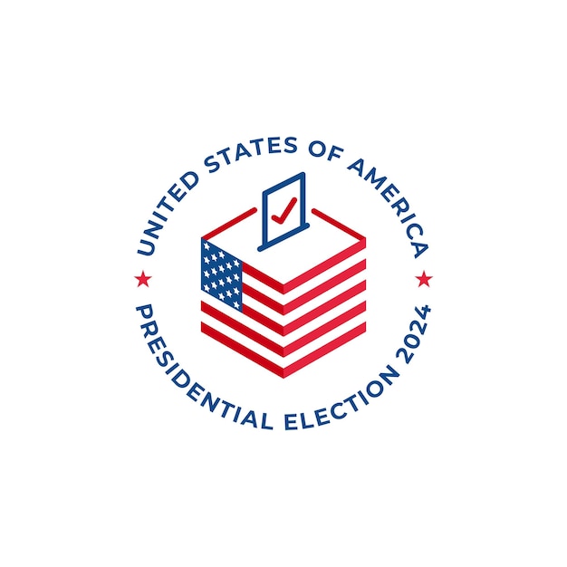 Vetor estados unidos da américa eleição presidencial dos eua 2024 presidente de votação modelo de ícone vetor