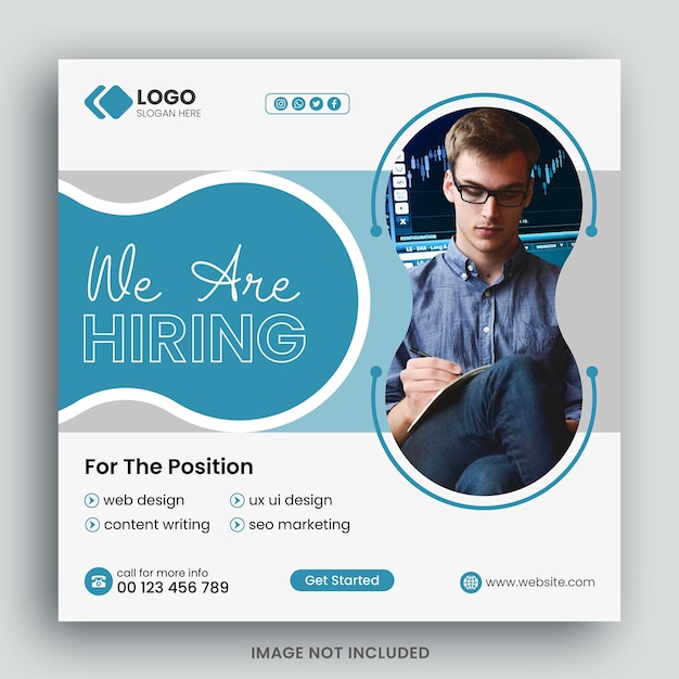 estamos contratando design de banner de postagem em mídia social para vagas de emprego