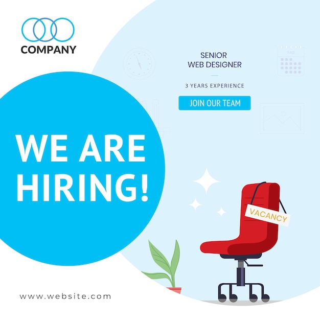 estamos contratando amp Ilustração de fundo de vaga de emprego