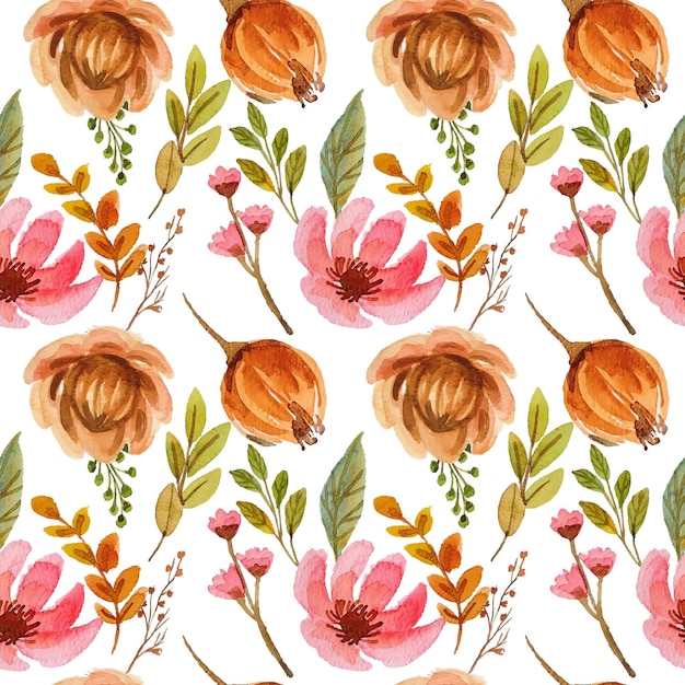 estampa de flores em aquarela