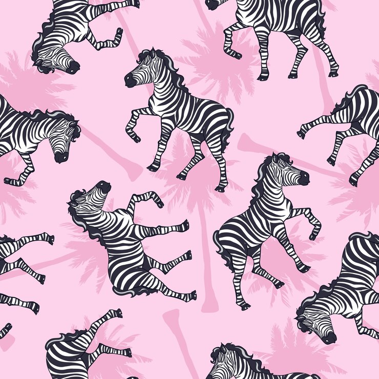 Vetor estampa de safári infantil com padrão de zebra
