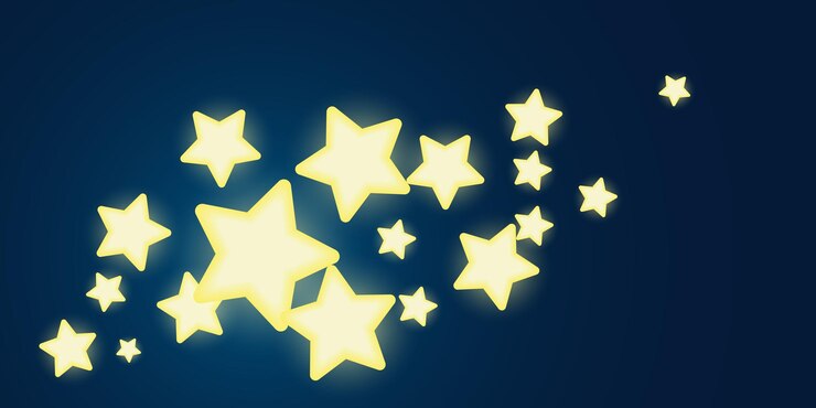 Vetor estandarte de design de estrelas brilhantes com luz suave