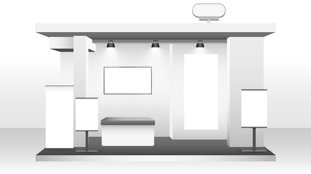 Vetor estande de exposição realista