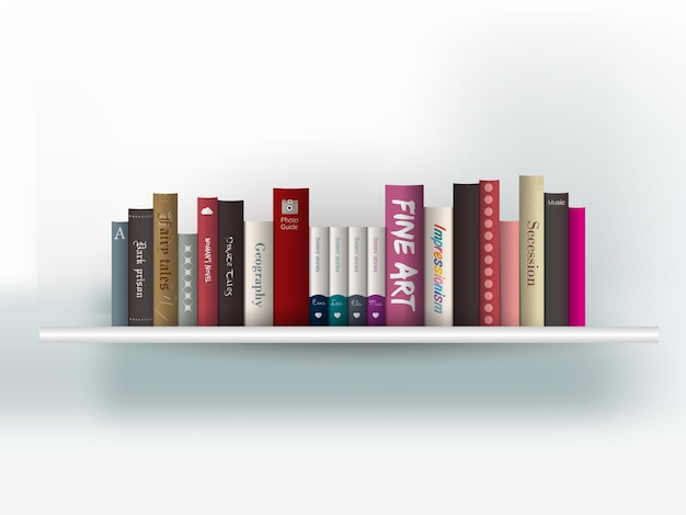 Estante de livros. Ilustração vetorial Livraria interna.