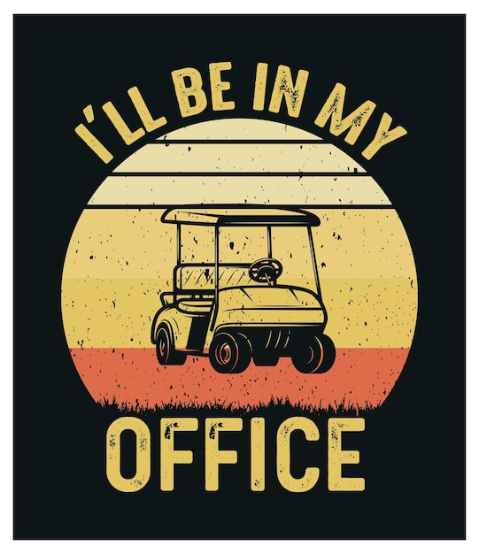 Vetor estarei no meu escritório camiseta de camisa de golfe de disco