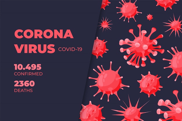 Estatística de coronavírus baccoronavirus statistics background with different virus