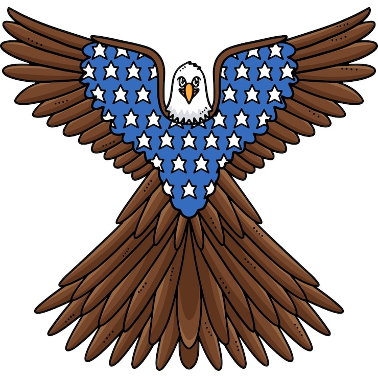 Vetor este clipart de desenho animado mostra uma ilustração da águia americana