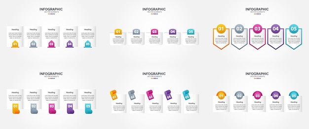 Este conjunto de ilustração vetorial é perfeito para criar infográficos para folhetos publicitários, folhetos e revistas