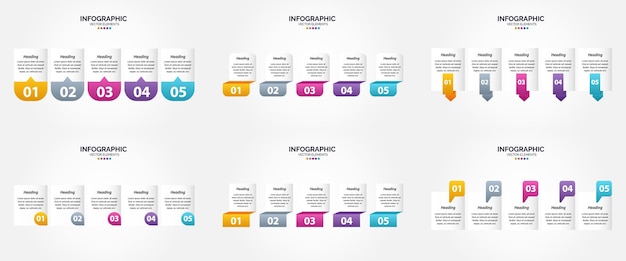 Este conjunto de infográficos vetoriais é perfeito para anunciar em um folheto ou revista