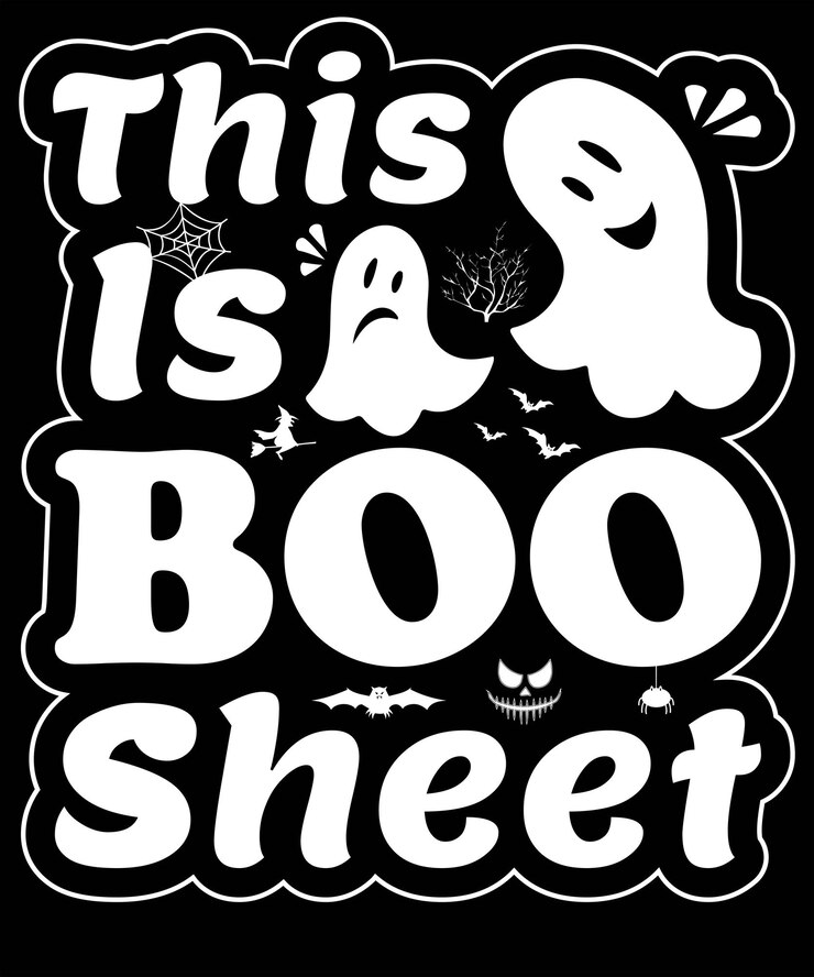ESTE É DESIGN DE FOLHA DE BOO PARA AMANTES DE HALLOWEEN