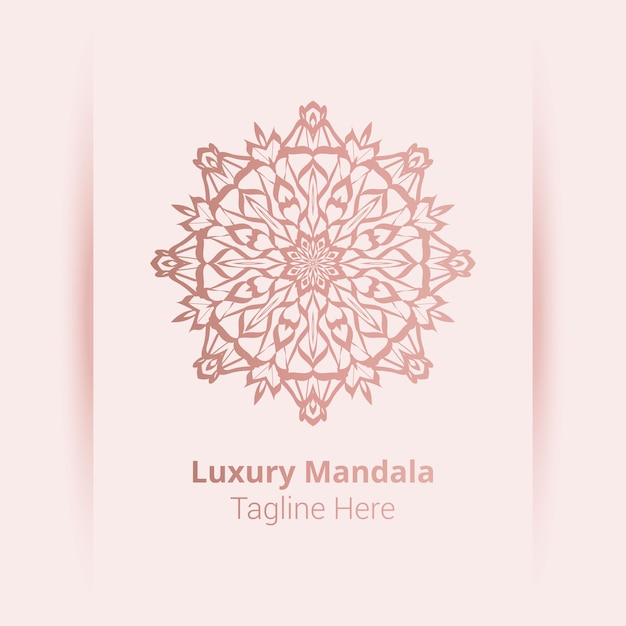 Este é o fundo de logotipo de mandala ornamental de luxo