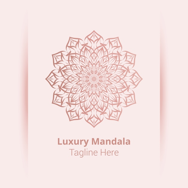 Este é o fundo do logotipo da mandala ornamental de luxo, estilo arabesco.