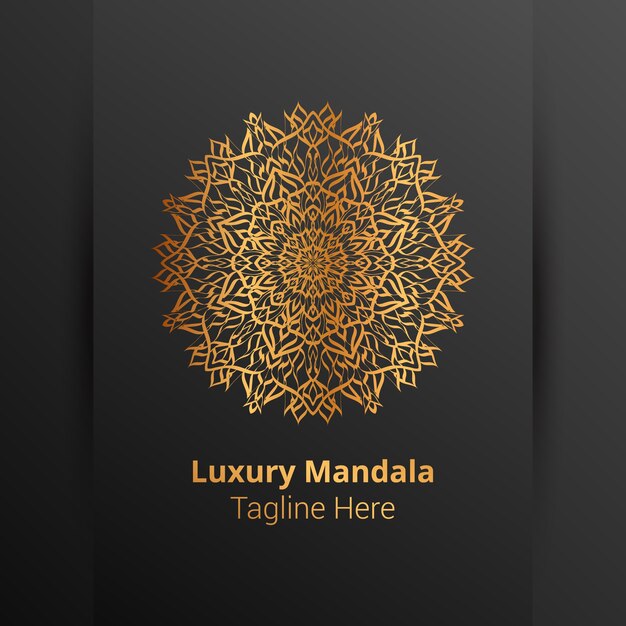 Este é o fundo do logotipo da mandala ornamental de luxo, estilo arabesco.