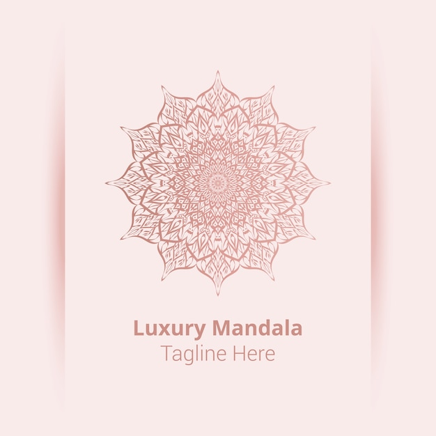 Este é o fundo do logotipo da mandala ornamental de luxo, estilo arabesco.