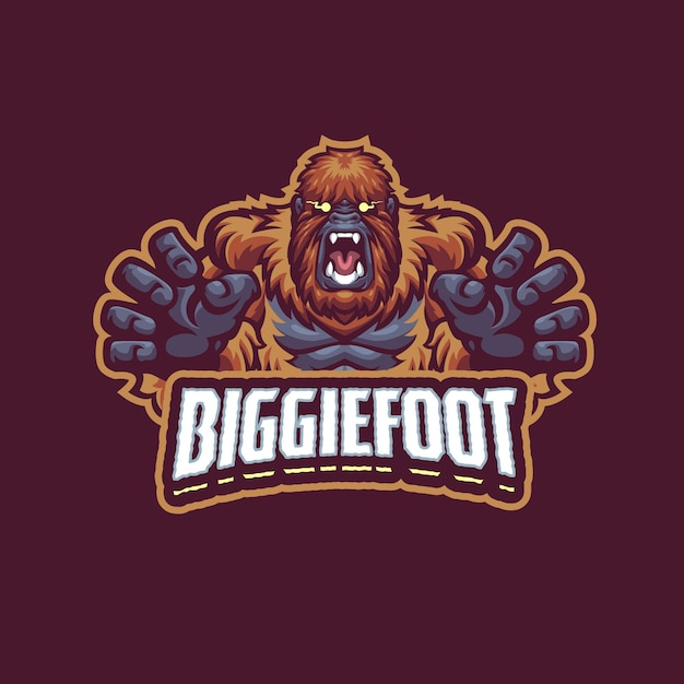 Este é o logotipo do bigfoot mascot. este logotipo pode ser usado para esportes, streamer, jogos e logotipo de esport.