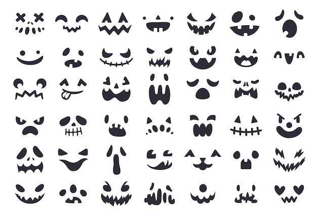 Vetores de Cara De Halloween Rostos Sorridentes Assustadores Boca Com Ponto  É Costurado Em Fundo Preto Design Plano De Fantasma Monstro Coringa Mal  Conceito De Halloween Ilustração Vetorial e mais imagens de