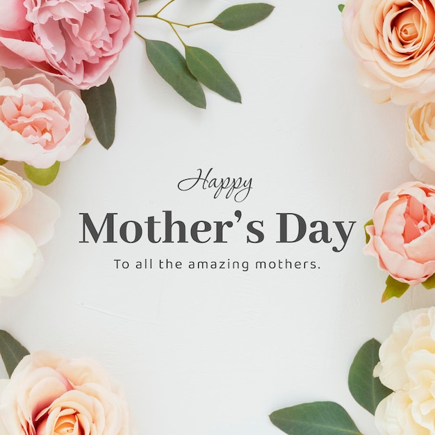 Estética de primavera modelo de postagem do Instagram feliz dia da mãe39s vetor de saudação