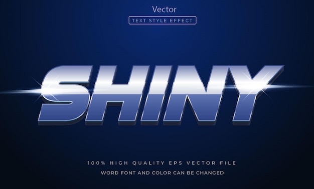 Estilo 3d de efeito de texto brilhante