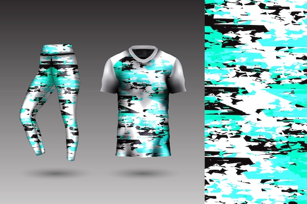 Estilo abstrato para leggings esportivas e camiseta