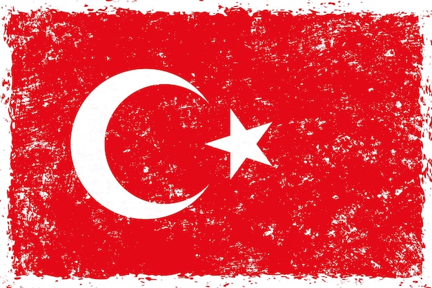 Estilo angustiado do grunge da bandeira da Turquia