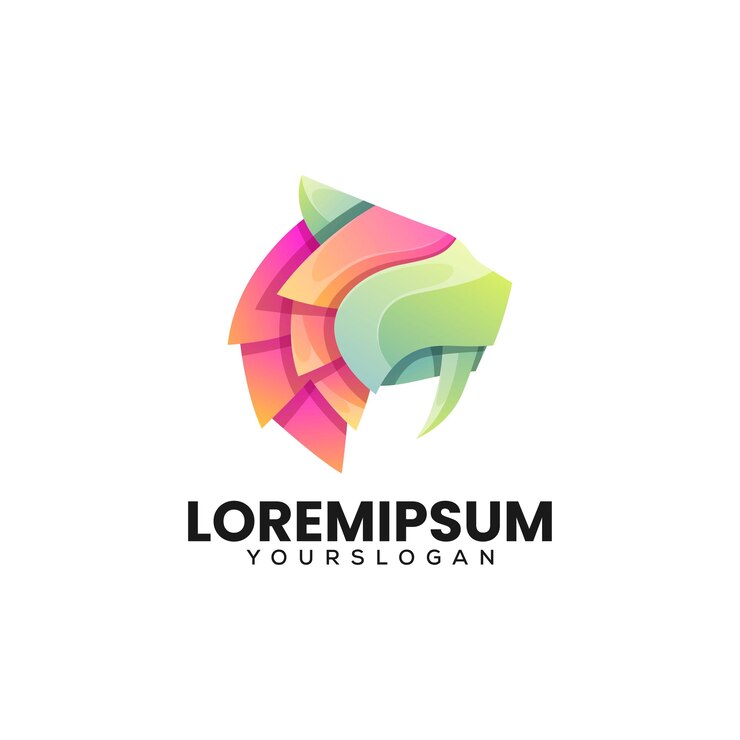 Vetor estilo colorido de tigre de ilustração de logotipo vetorial