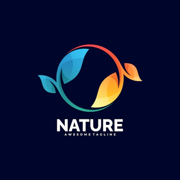 Estilo colorido do gradiente da natureza da ilustração do logotipo.