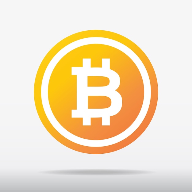 Vetor estilo colorido do logotipo do bitcoin do vetor para o logotipo digital da criptomoeda da empresa financeira da cadeia de blocos 10 eps