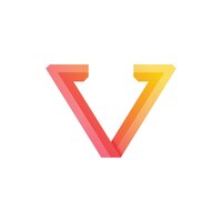 Estilo colorido gradiente de logotipo letra v para negócios da empresa ou marca pessoal
