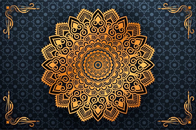 Estilo de arabesco de fundo de mandala de luxo flor