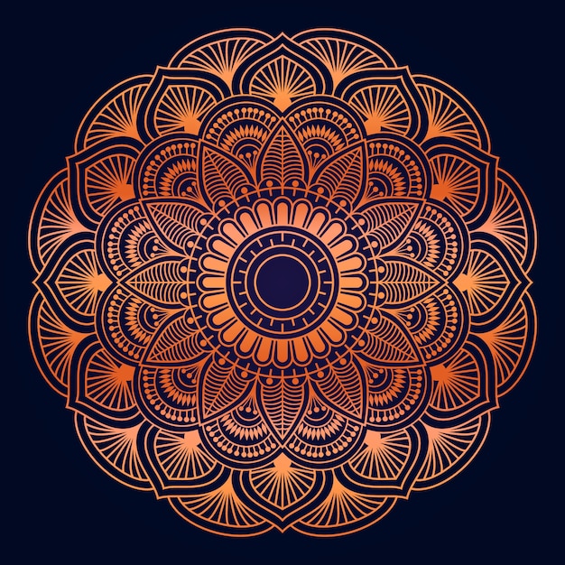 Estilo de arabesco de fundo de mandala de luxo flor