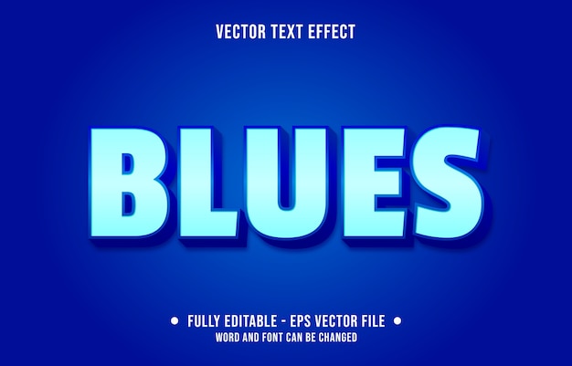 Vetor estilo de azul moderno com efeito de texto editável