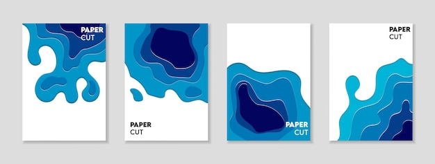 Estilo de corte de papel e capas de design de plano de fundo