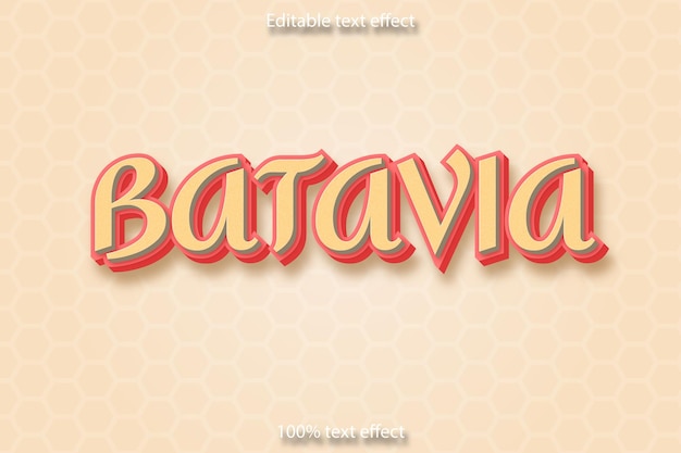 Estilo de desenho animado com efeito de texto editável batavia