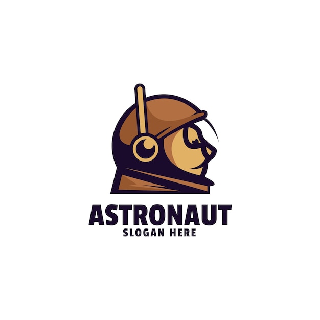 Estilo de desenho animado da ilustração do logotipo do mascote do astronauta