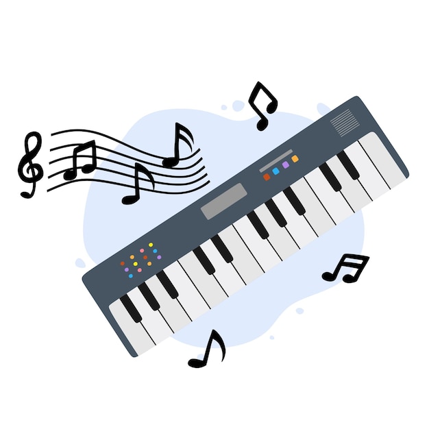 Estilo de desenho animado de clipart de instrumento de teclado musical