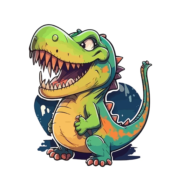 Estilo de desenho animado de dinossauro fofo