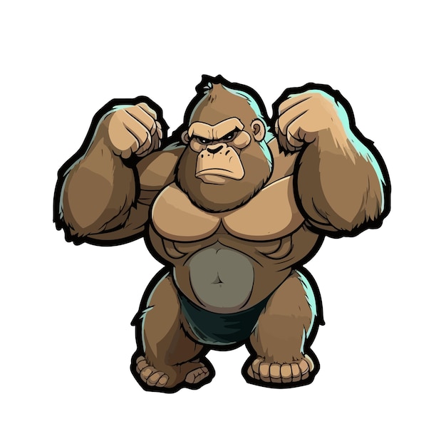 personagem kawaii. jogo de gorila kong fofo com fone de ouvido 2294122  Vetor no Vecteezy